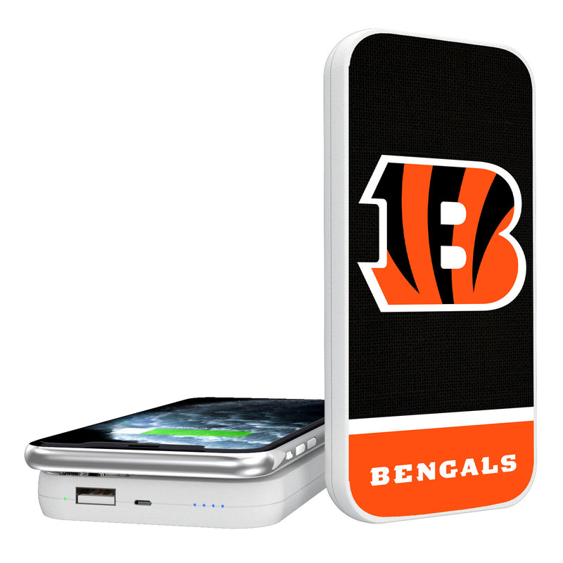 Cincinnati Bengals Solid Wordmark 5000mAh Portable Wireless Charger