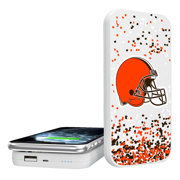 Cleveland Browns Confetti 5000mAh Portable Wireless Charger