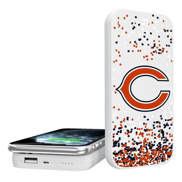 Chicago Bears Confetti 5000mAh Portable Wireless Charger