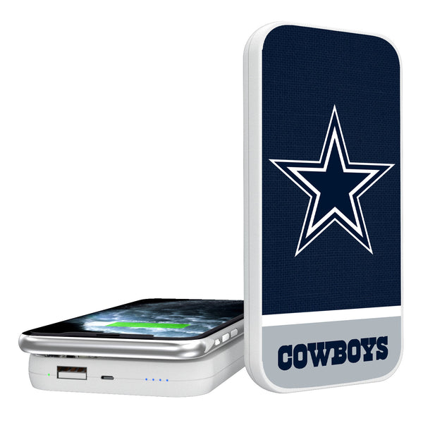 Dallas Cowboys Solid Wordmark 5000mAh Portable Wireless Charger