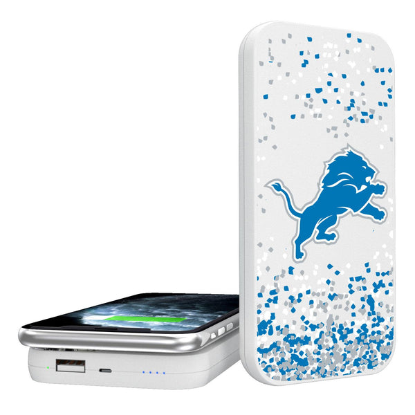 Detroit Lions Confetti 5000mAh Portable Wireless Charger