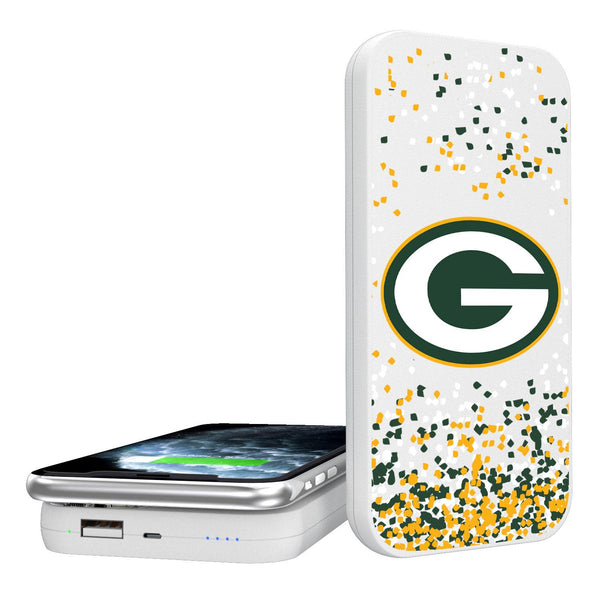 Green Bay Packers Confetti 5000mAh Portable Wireless Charger