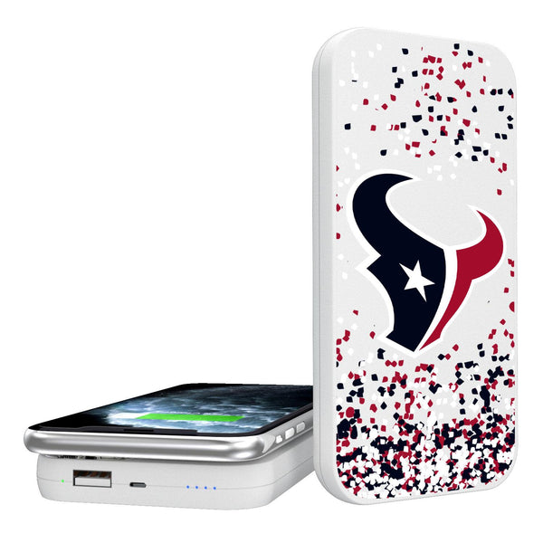 Houston Texans Confetti 5000mAh Portable Wireless Charger