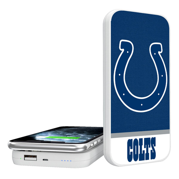 Indianapolis Colts Solid Wordmark 5000mAh Portable Wireless Charger