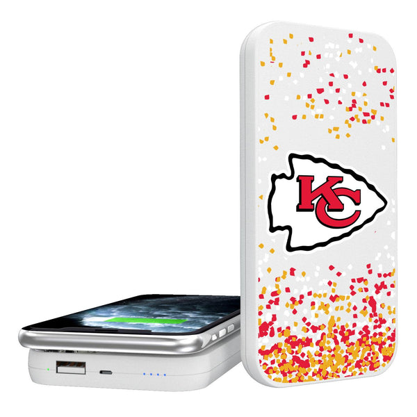 Kansas City Chiefs Confetti 5000mAh Portable Wireless Charger