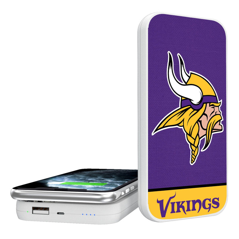 Minnesota Vikings Solid Wordmark 5000mAh Portable Wireless Charger
