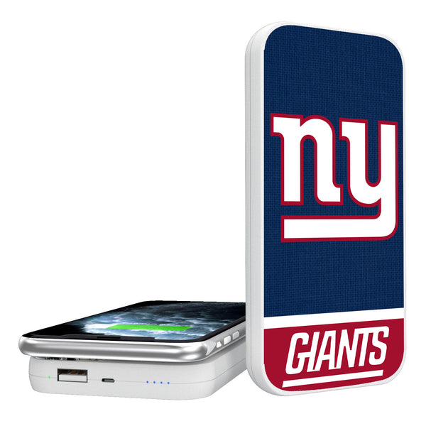 New York Giants Solid Wordmark 5000mAh Portable Wireless Charger