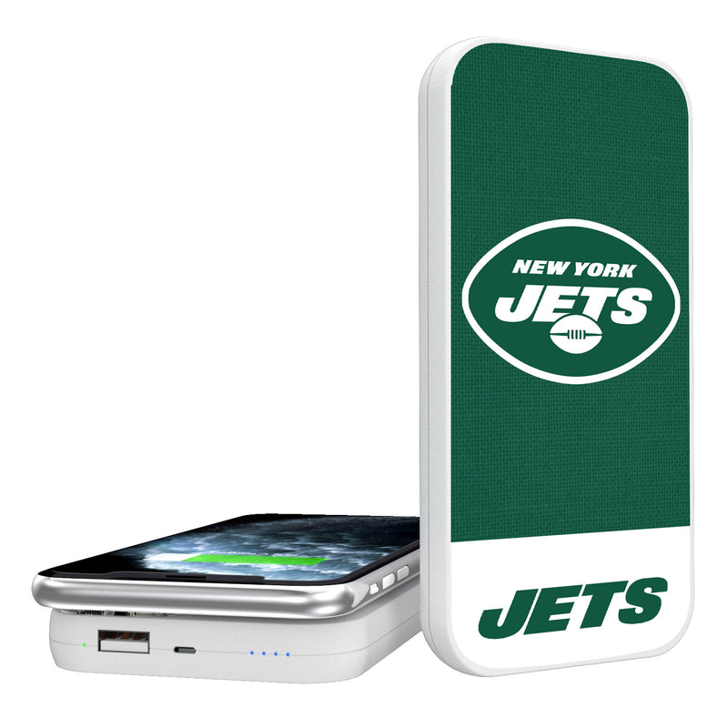 New York Jets Solid Wordmark 5000mAh Portable Wireless Charger