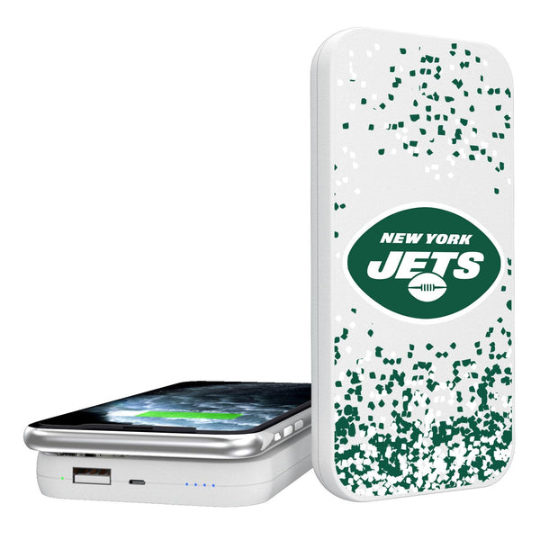 New York Jets Confetti 5000mAh Portable Wireless Charger