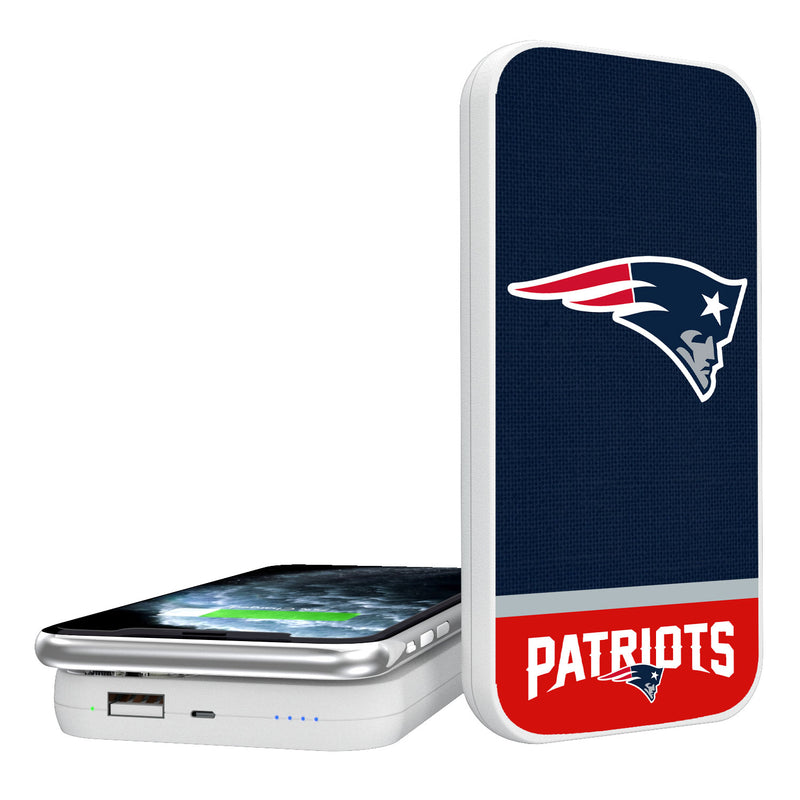 New England Patriots Solid Wordmark 5000mAh Portable Wireless Charger
