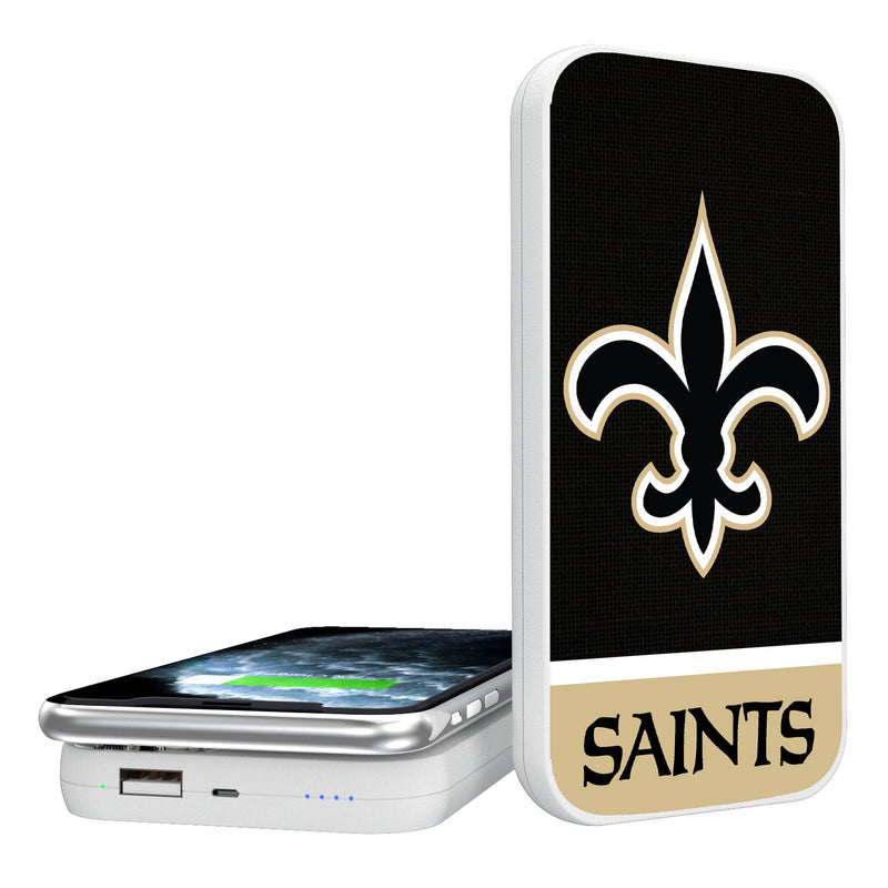New Orleans Saints Solid Wordmark 5000mAh Portable Wireless Charger