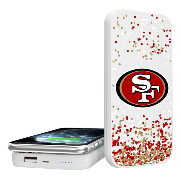 San Francisco 49ers Confetti 5000mAh Portable Wireless Charger
