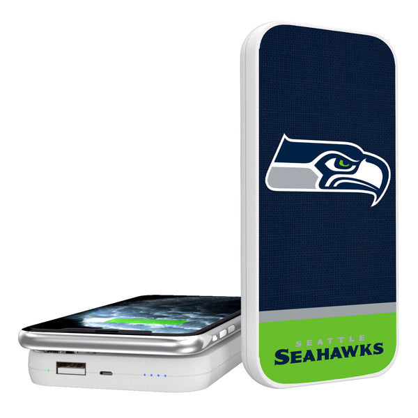 Seattle Seahawks Solid Wordmark 5000mAh Portable Wireless Charger