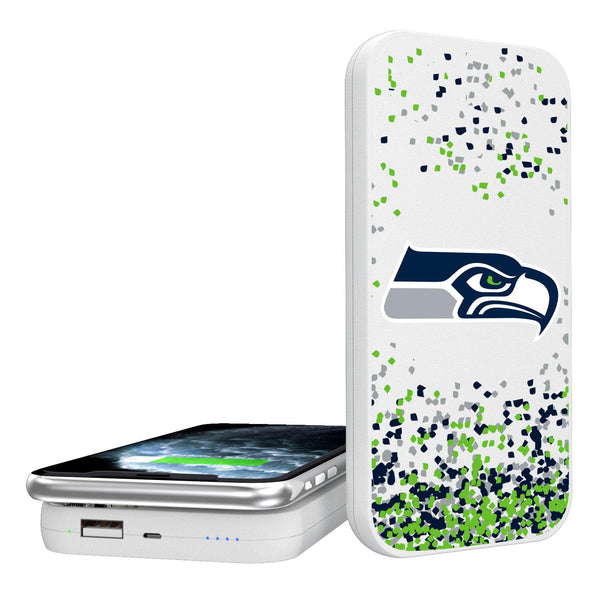 Seattle Seahawks Confetti 5000mAh Portable Wireless Charger