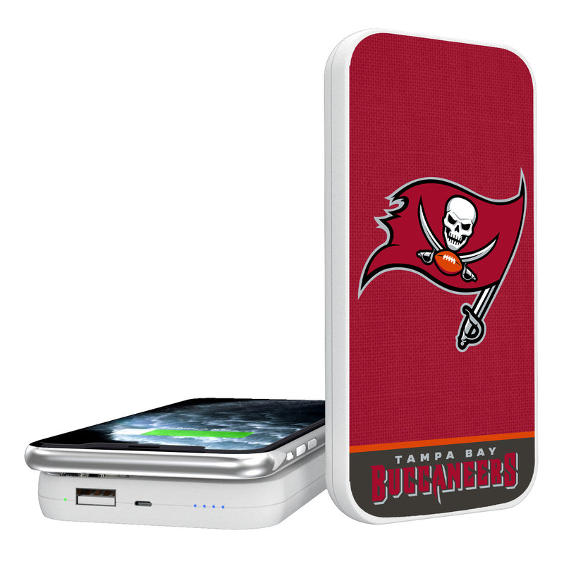 Tampa Bay Buccaneers Solid Wordmark 5000mAh Portable Wireless Charger