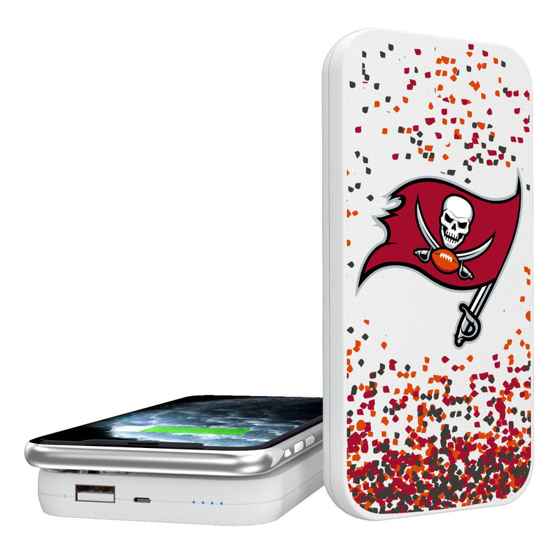 Tampa Bay Buccaneers Confetti 5000mAh Portable Wireless Charger