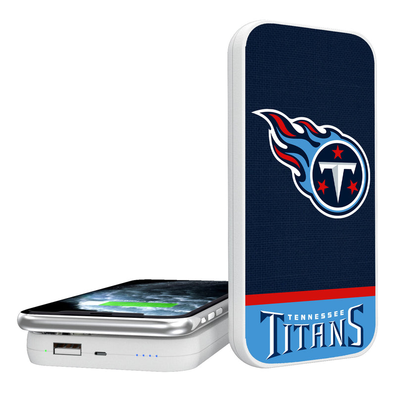 Tennessee Titans Solid Wordmark 5000mAh Portable Wireless Charger