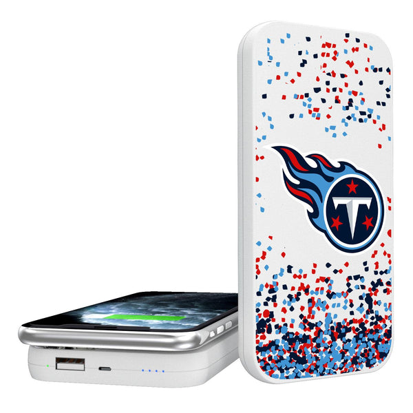 Tennessee Titans Confetti 5000mAh Portable Wireless Charger