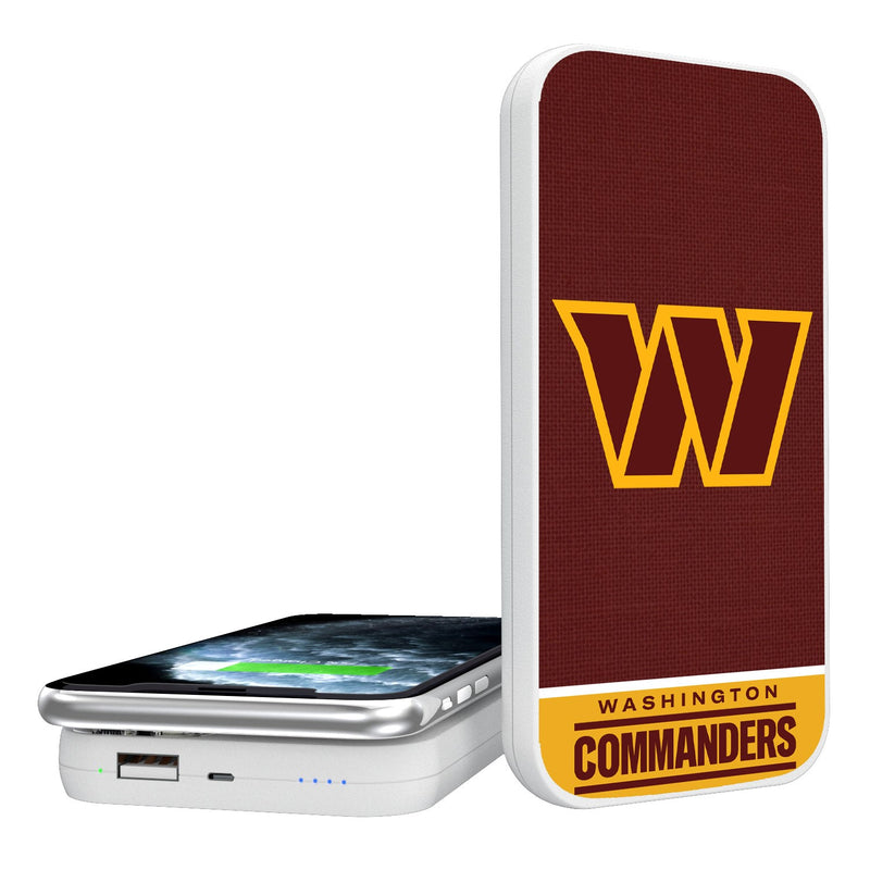Washington Commanders Solid Wordmark 5000mAh Portable Wireless Charger