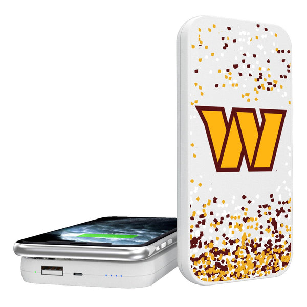 Washington Commanders Confetti 5000mAh Portable Wireless Charger