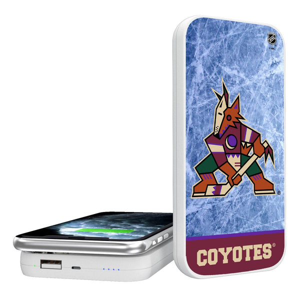 Arizona Coyotes Ice Wordmark 5000mAh Portable Wireless Charger