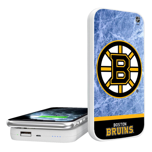Boston Bruins Ice Wordmark 5000mAh Portable Wireless Charger