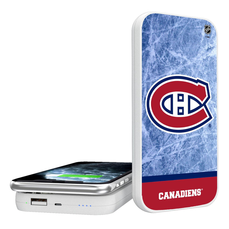Montreal Canadiens Ice Wordmark 5000mAh Portable Wireless Charger