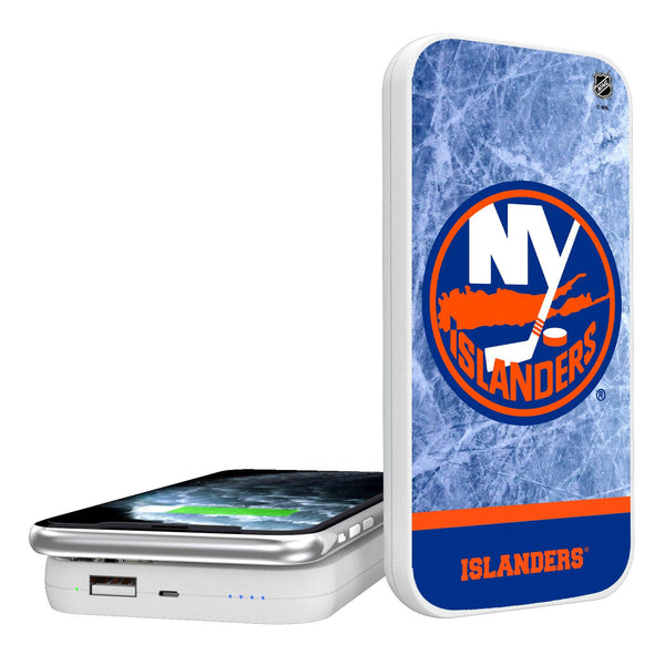 New York Islanders Ice Wordmark 5000mAh Portable Wireless Charger