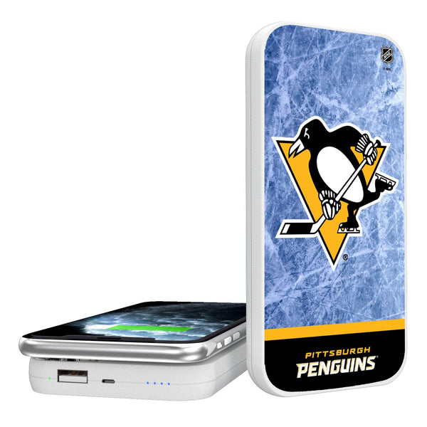 Pittsburgh Penguins Ice Wordmark 5000mAh Portable Wireless Charger
