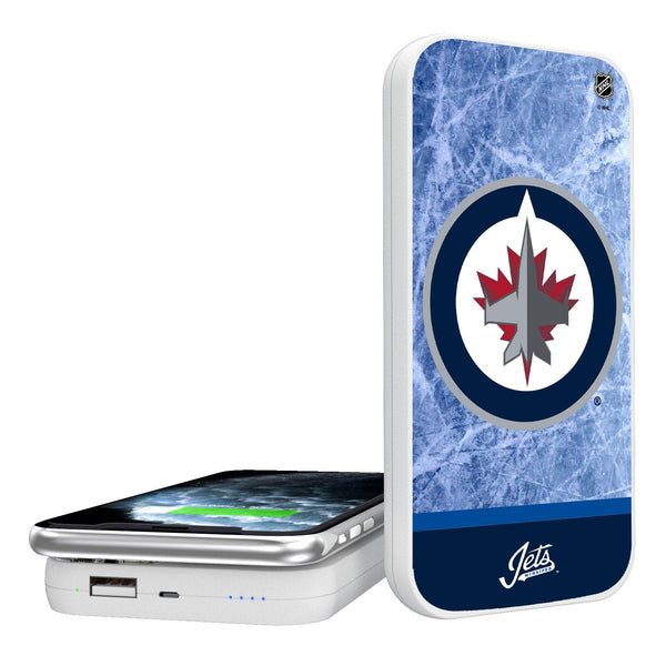 Winnipeg Jets Ice Wordmark 5000mAh Portable Wireless Charger