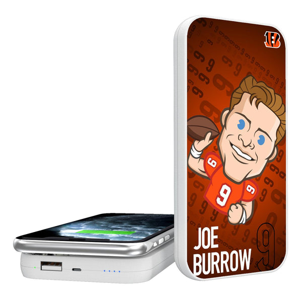 Joe Burrow Cincinnati Bengals 9 Emoji 5000mAh Portable Wireless Charger