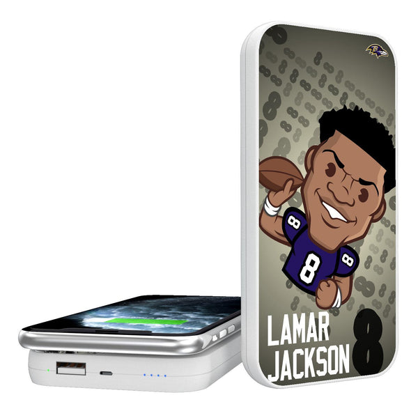 Lamar Jackson Baltimore Ravens 8 Emoji 5000mAh Portable Wireless Charger
