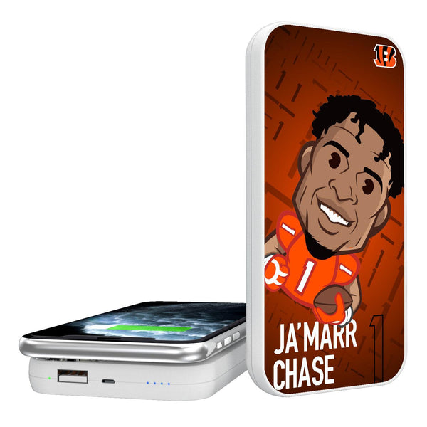 Ja'Marr Chase Cincinnati Bengals 1 Emoji 5000mAh Portable Wireless Charger