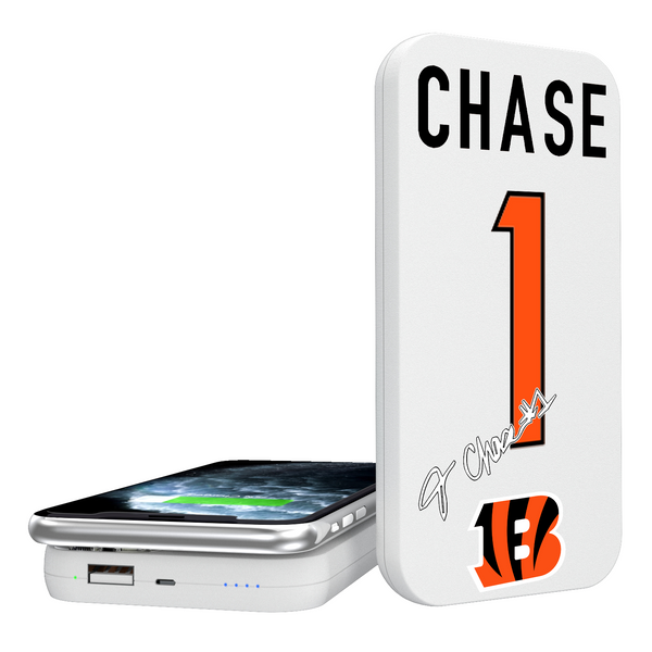 Ja'Marr Chase Cincinnati Bengals 1 Ready 5000mAh Portable Wireless Charger