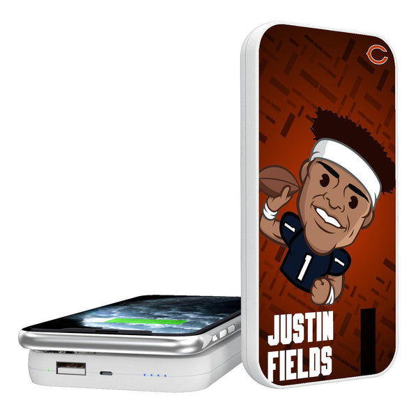 Justin Fields Chicago Bears 1 Emoji 5000mAh Portable Wireless Charger