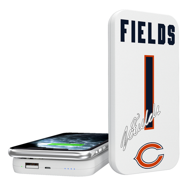 Justin Fields Chicago Bears 1 Ready 5000mAh Portable Wireless Charger