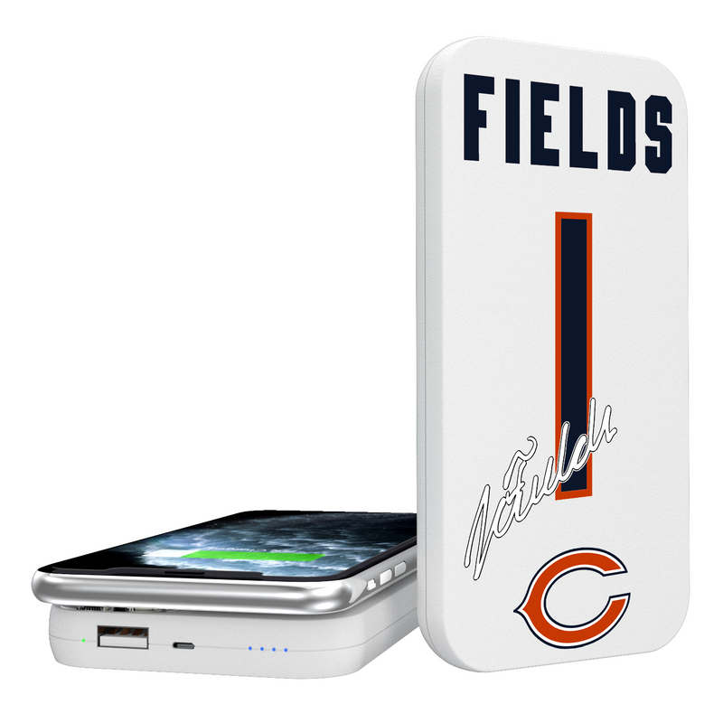 Justin Fields Chicago Bears 1 Ready 5000mAh Portable Wireless Charger