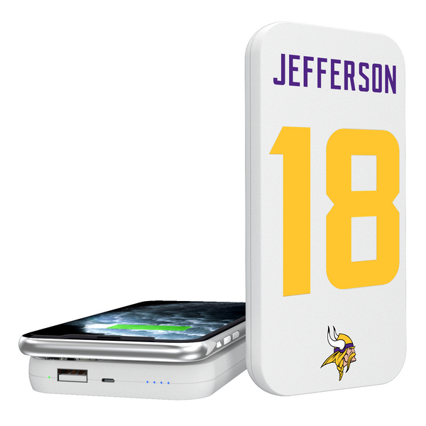 Justin Jefferson Minnesota Vikings 18 Ready 5000mAh Portable Wireless Charger