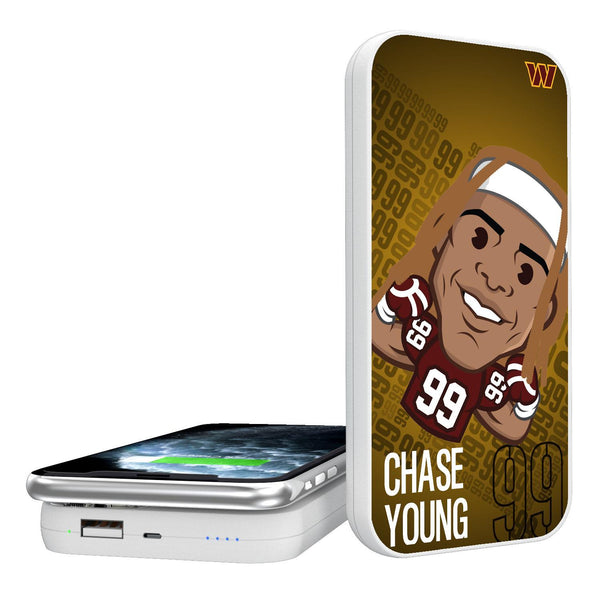 Chase Young Washington Commanders 99 Emoji 5000mAh Portable Wireless Charger