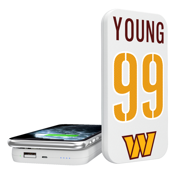 Chase Young Washington Commanders 99 Ready 5000mAh Portable Wireless Charger