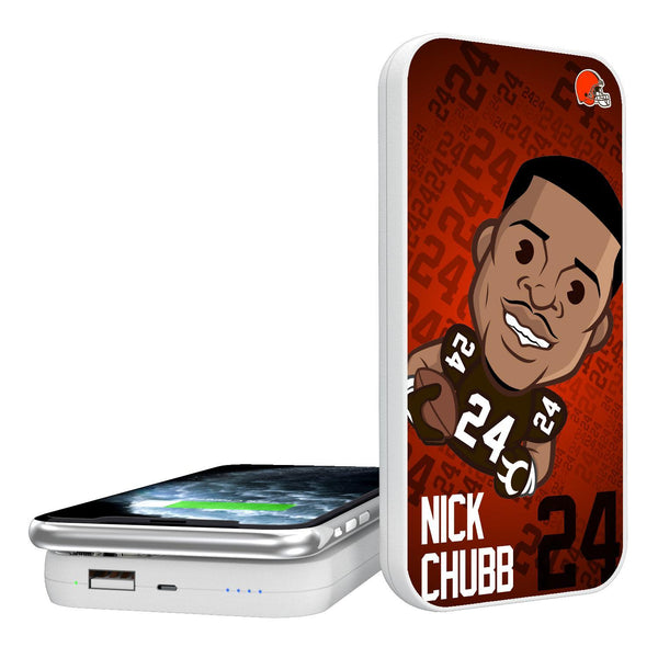 Nick Chubb Cleveland Browns 24 Emoji 5000mAh Portable Wireless Charger