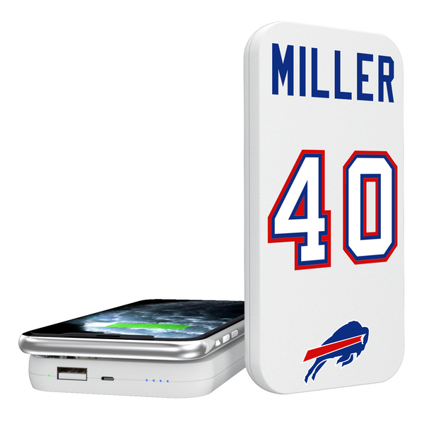 Von Miller Buffalo Bills 40 Ready 5000mAh Portable Wireless Charger