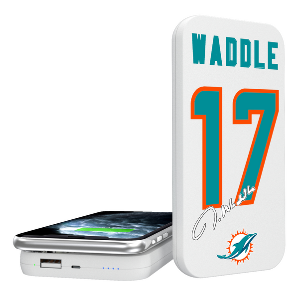 Jaylen Waddle Miami Dolphins 17 Ready 5000mAh Portable Wireless Charger