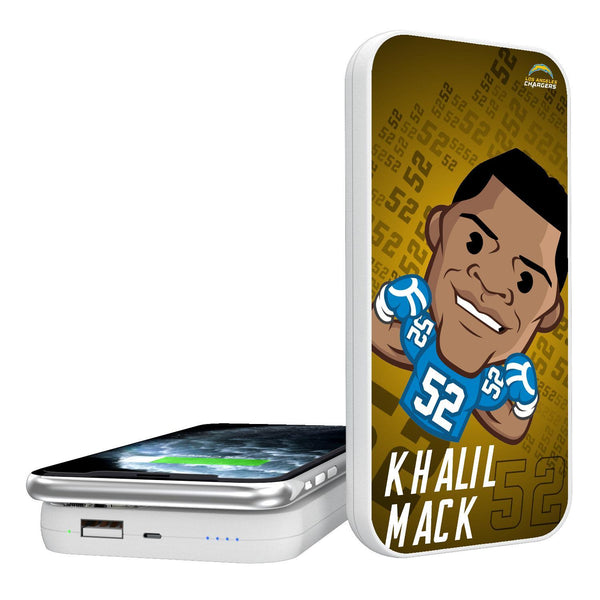 Khalil Mack Los Angeles Chargers 52 Emoji 5000mAh Portable Wireless Charger
