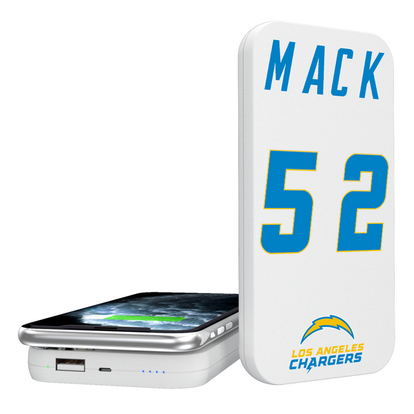 Khalil Mack Los Angeles Chargers 52 Ready 5000mAh Portable Wireless Charger