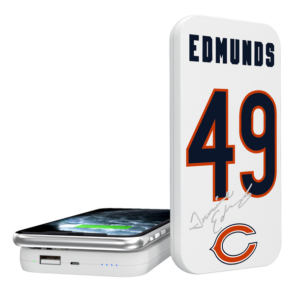 Tremaine Edmunds Chicago Bears 49 Ready 5000mAh Portable Wireless Charger
