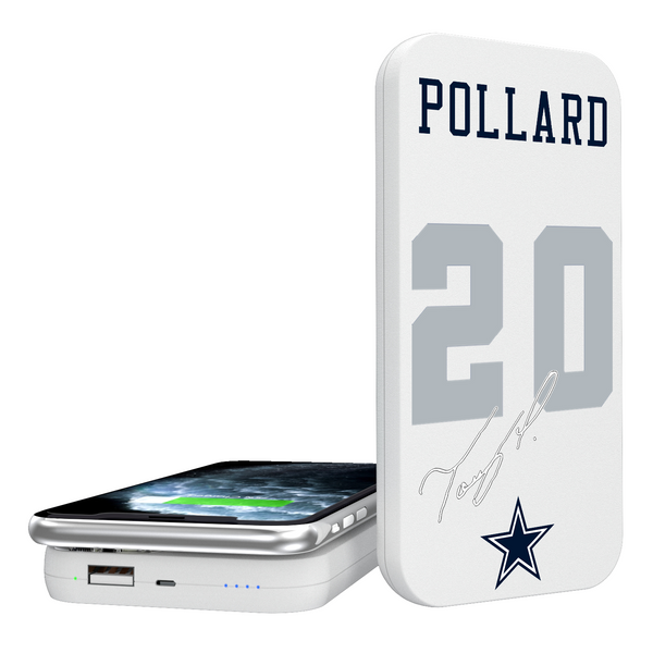 Tony Pollard Dallas Cowboys 20 Ready 5000mAh Portable Wireless Charger