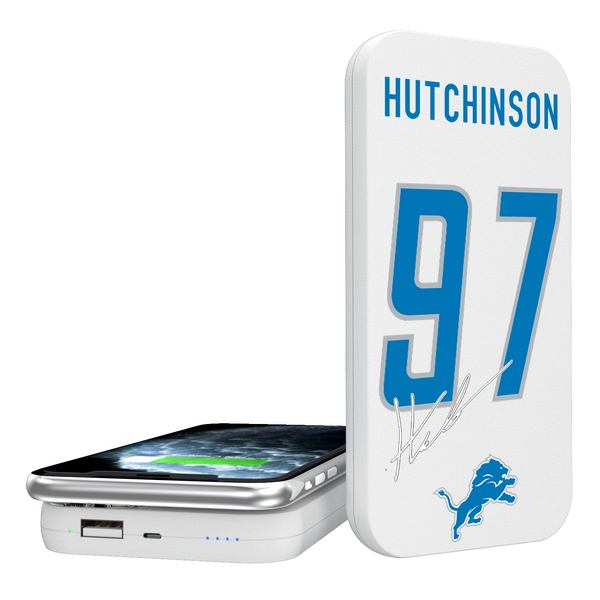 Aidan Hutchinson Detroit Lions 97 Ready 5000mAh Portable Wireless Charger