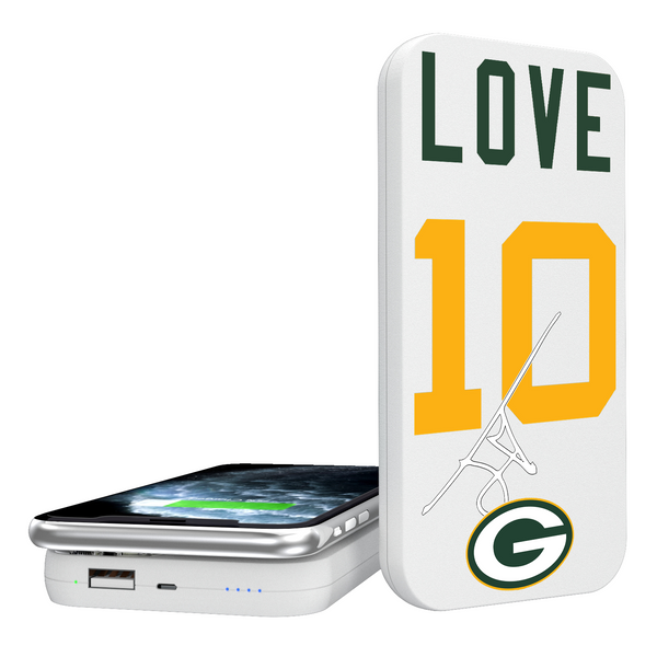 Jordan Love Green Bay Packers 10 Ready 5000mAh Portable Wireless Charger