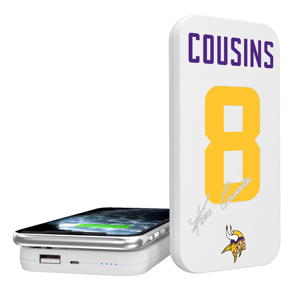 Kirk Cousins Minnesota Vikings 8 Ready 5000mAh Portable Wireless Charger